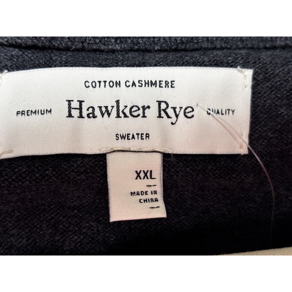 Hawker Rye Half Zip‎ Sweater Mens XXL Gray Cotton Cashmere NWT Mock Neck - Picture 4 of 6